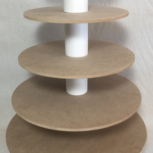 5 Tier Round Custom Made Cupcake Stand. Unfinished. Holds up to 80 Cupcakes.