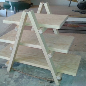 Custom Made Unfinished Small Rustic A Frame Dessert Stand. Use for Cupcakes, Donuts, Candy, Petit Fours, Cookies, Mini Pies, Whatever!