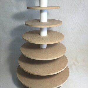 7 Tier Round Unfinished Cupcake Stand with thicker tiers.  Holds up to 160 Cupcakes