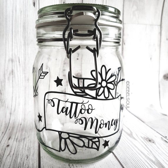 Personalised Tattoo Fund Savings Jar Gifts For Him Or Her Birthday Christmas Personalised Tattoo Fund Savings Jar Gifts For Him Or Her Birthday Christmas