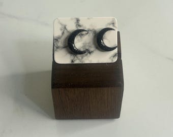 Crescent Moon Polymer Clay Earrings