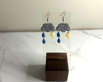 Rain Cloud Polymer Clay Earrings