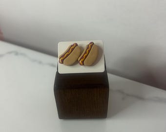 Hot Dog Polymer Clay Studs