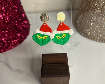 Grinch Face Earrings