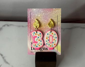Birthday Candle Polymer Clay Earrings