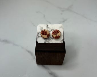 Leopard Pumpkin Clay Earring Studs