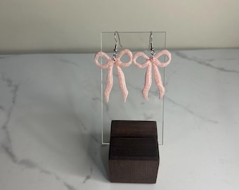 Bow Dangle Polymer Clay Earrings
