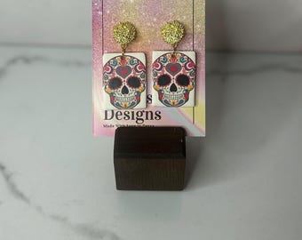 Sugar Skull Polymer Clay Earrings