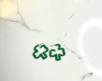 Clover Polymer Clay Hoops