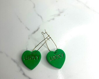 St. Patrick’s Green and Gold Dangle Earrings