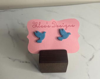 Blue Bird Polymer Clay Studs