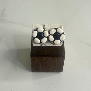 Soccer Ball Polymer Clay Studs