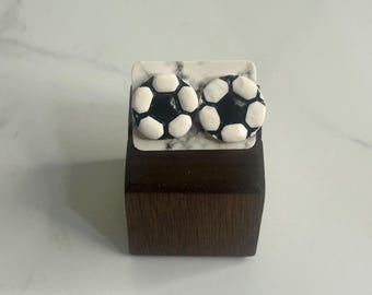 Soccer Ball Polymer Clay Studs