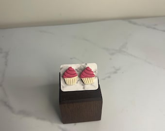 Polymer Clay Cupcake Stud Earrings