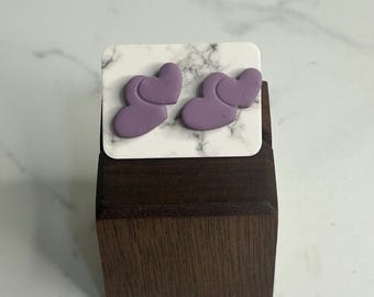 Purple Heart Polymer Clay Studs