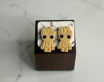 Groot Studs, Handmade Polymer Clay Earrings