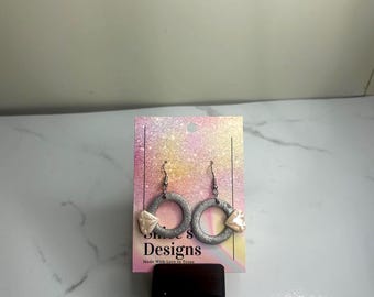 Bridal Engangement Ring Polymer Clay Earrings