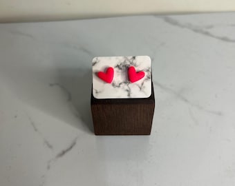 Small Heart Polymer Clay Studs