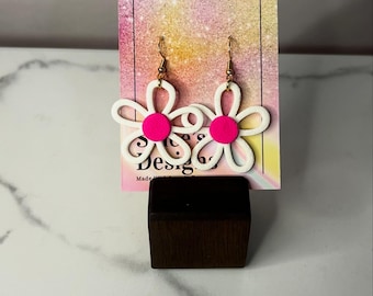 Daisy Flower Polymer Clay Earrings