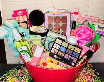 Pre-filled teen makeup and spa gift basket