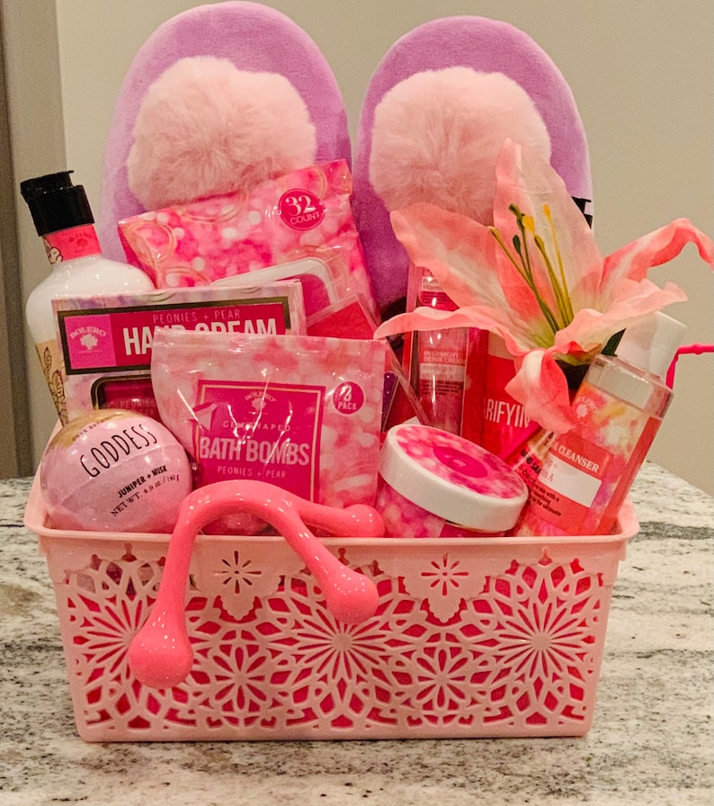 Pink Spa Gift Basket Etsy
