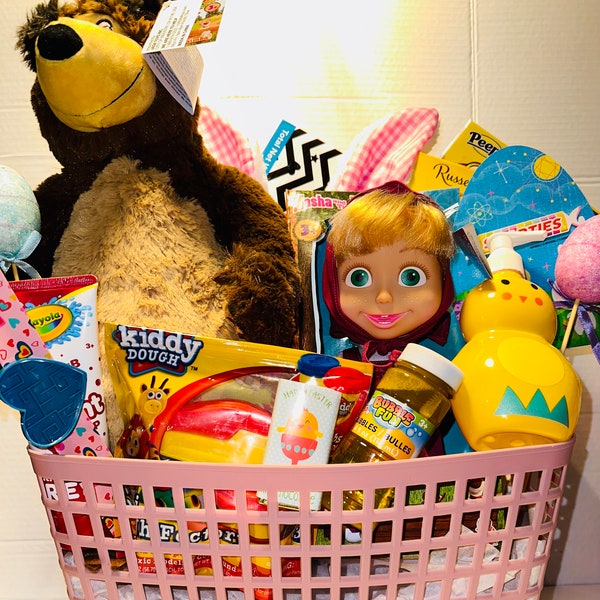 Masha and the bear pre- filled gift basket