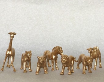 Gold Metallic Animals-Two Wild ONE-Safari Chic-Birthday-Wedding-Shower-Nursery-Decor-Decorations-Baby-Party-Favors-Cocktail Stirrers-Three