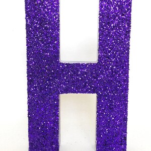 Purple Glitter Stand Up Letter-Initial-Monogram-Wedding-Engagement-Shower-Birthday-Home Decor-Photo Prop-Mermaid Unicorn Theme-Decorations