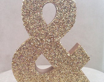 Gold Silver Glitter Paper Mache Stand Up Ampersand & And Sign-Engagement-Wedding-Sweetheart Table-Bridal Shower Photo Prop-Decor-Decoration