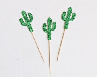 Cactus Cupcake Toppers-Cacti-Coco-Birthday-Donut-Shower-Decorations-Fiesta-Cinco de Mayo-Summer-Party-Tropical-Palm Springs-Desert-Twosday