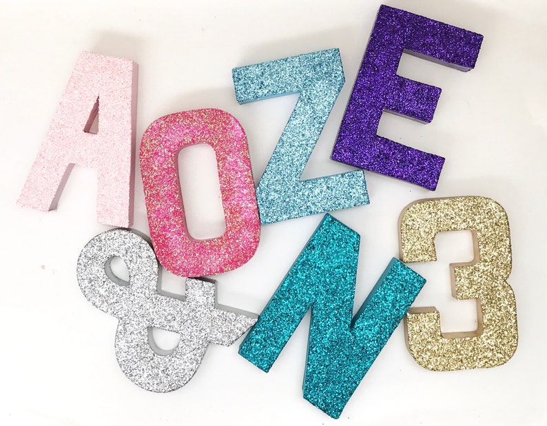 Black Glitter Paper Mache Stand up Numberbirthday Etsy