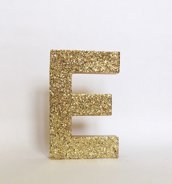 Gold Glitter Letter - I