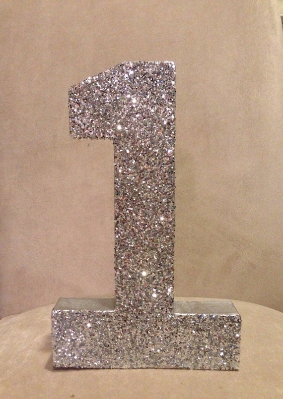 Silver Glitter Number Table Decoration Silver Glitter Number Table Decoration