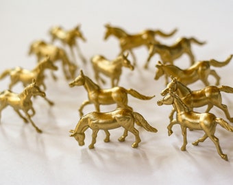 Gold, Silver Metallic Horses-ThemeBirthday-Wedding-Shower-Nursery Decor-Party Favors-Decorations-figurines-Glam-Equestrian-Ponies-Woodland