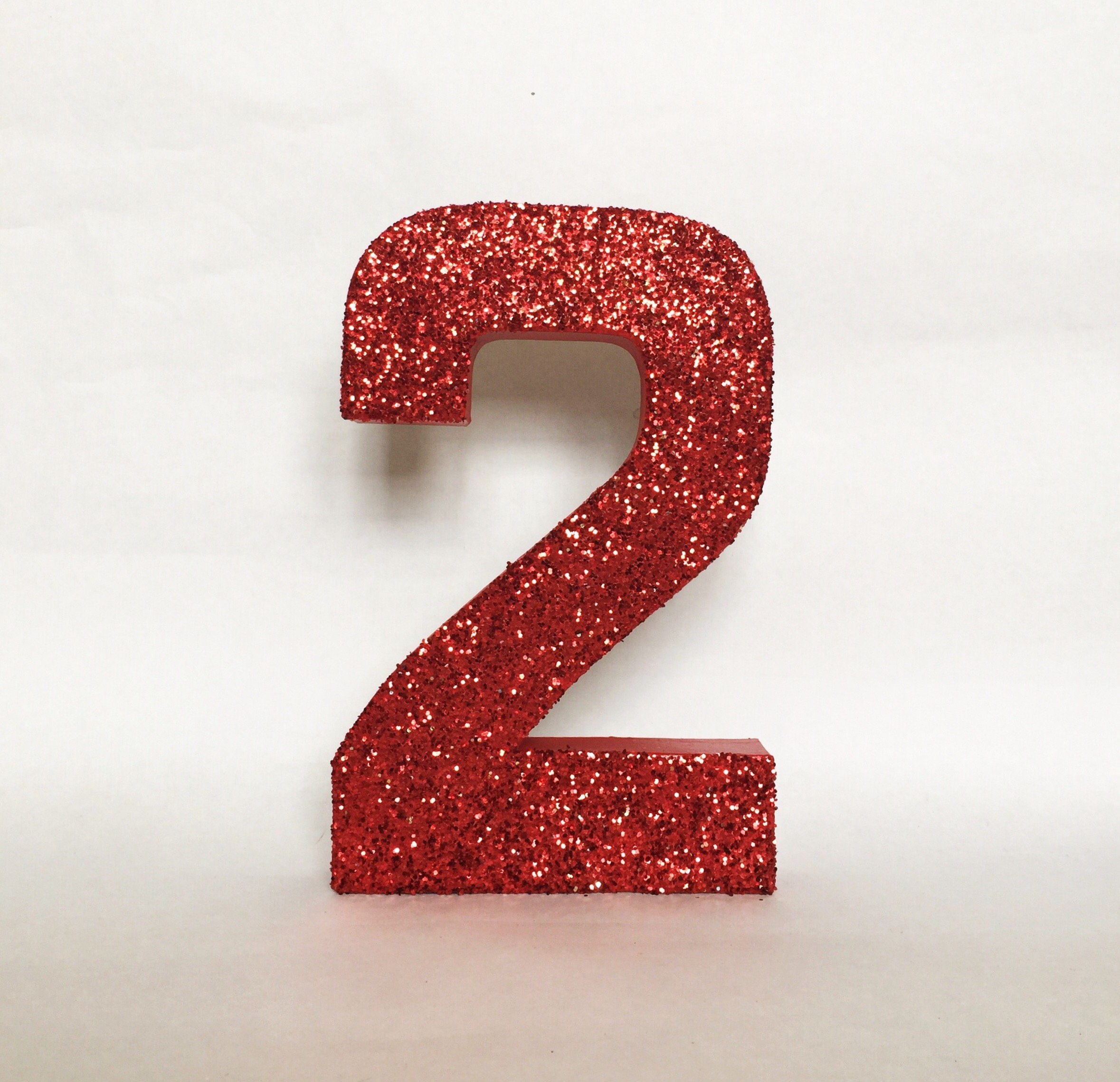 Red Glitter Paper Mache Stand Up NumberBirthday PartyWedding Etsy