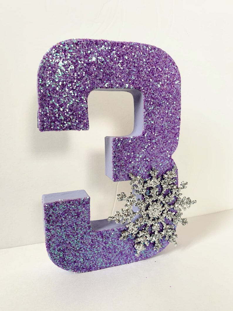 Snowflake Paper Mache Stand up Numberbirthday Partyparty Etsy