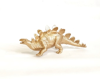 Metallic Gold Stegosaurus Dinosaur-Dino-Birthday-Wedding-Shower-Nursery-Decor-Party Decor-Favors-Cake Topper-Centerpiece-figurine-Glam