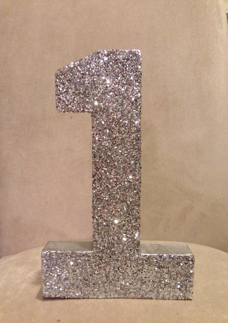 Pink Glitter Paper Mache Stand up Numberbirthday Etsy