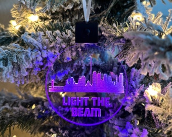 Light the Beam Sacramento Kings LED Ornament-Basketball-Golden 1 Center-916-Skyline-California-Gift-Present-Fan-Birthday-Holiday-team-Boys