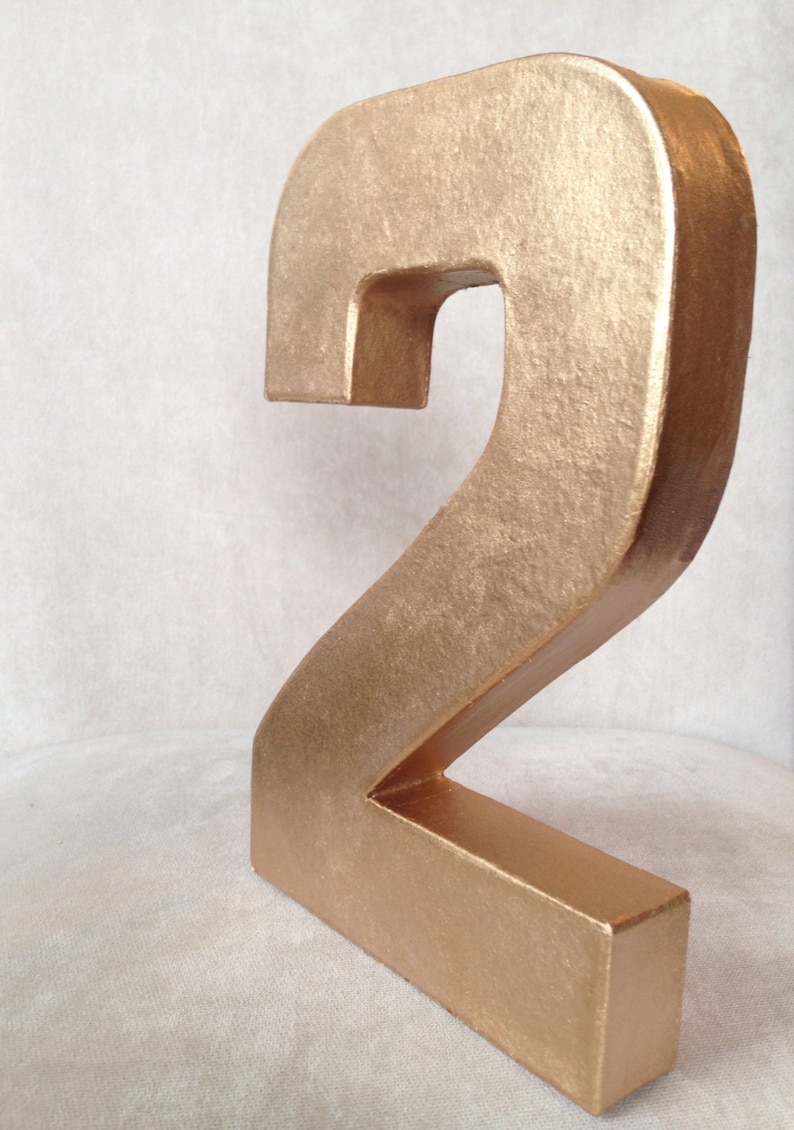 Metallic Paper Mache Stand up Number birthdayparty wedding Etsy
