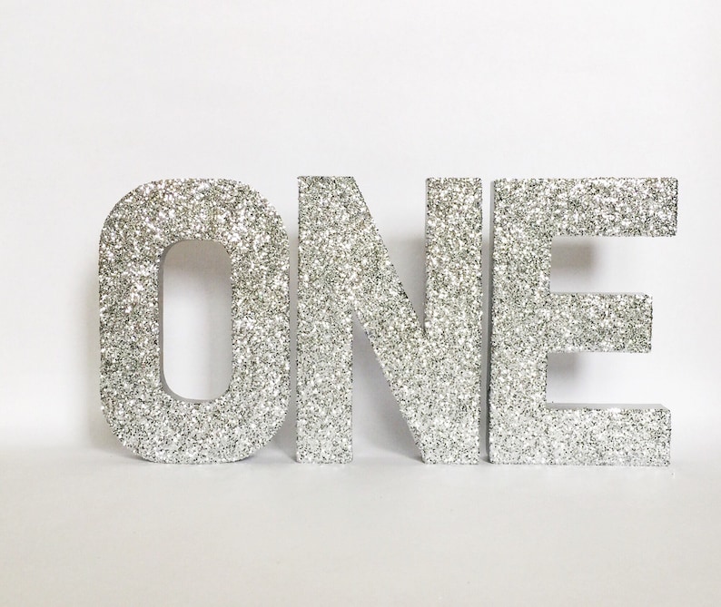 Pink Glitter Stand up ONE Letter Sign-first Birthday-photo - Etsy