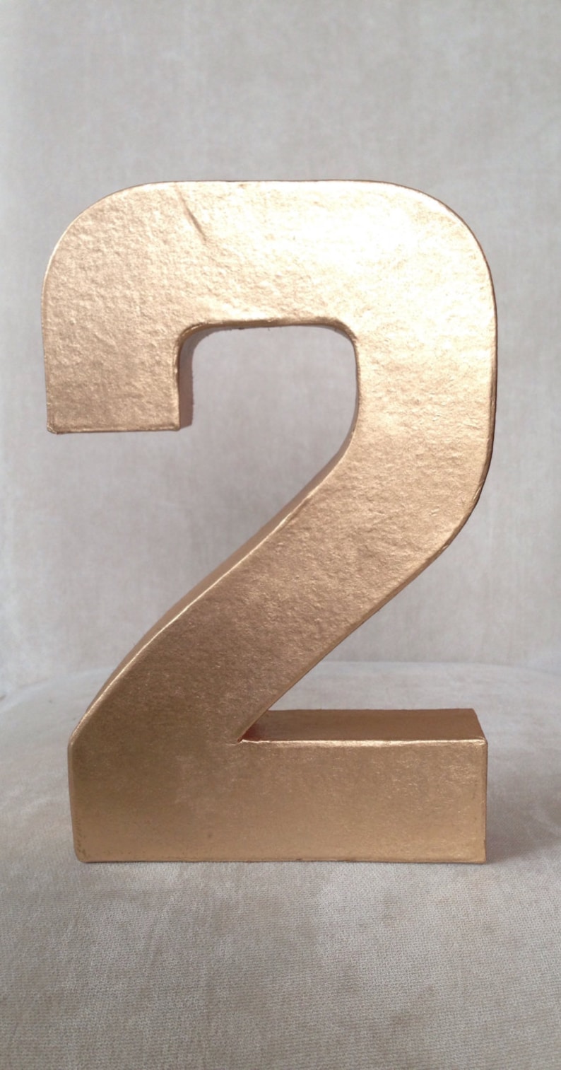 Metallic Paper Mache Stand up Number birthdayparty wedding Etsy