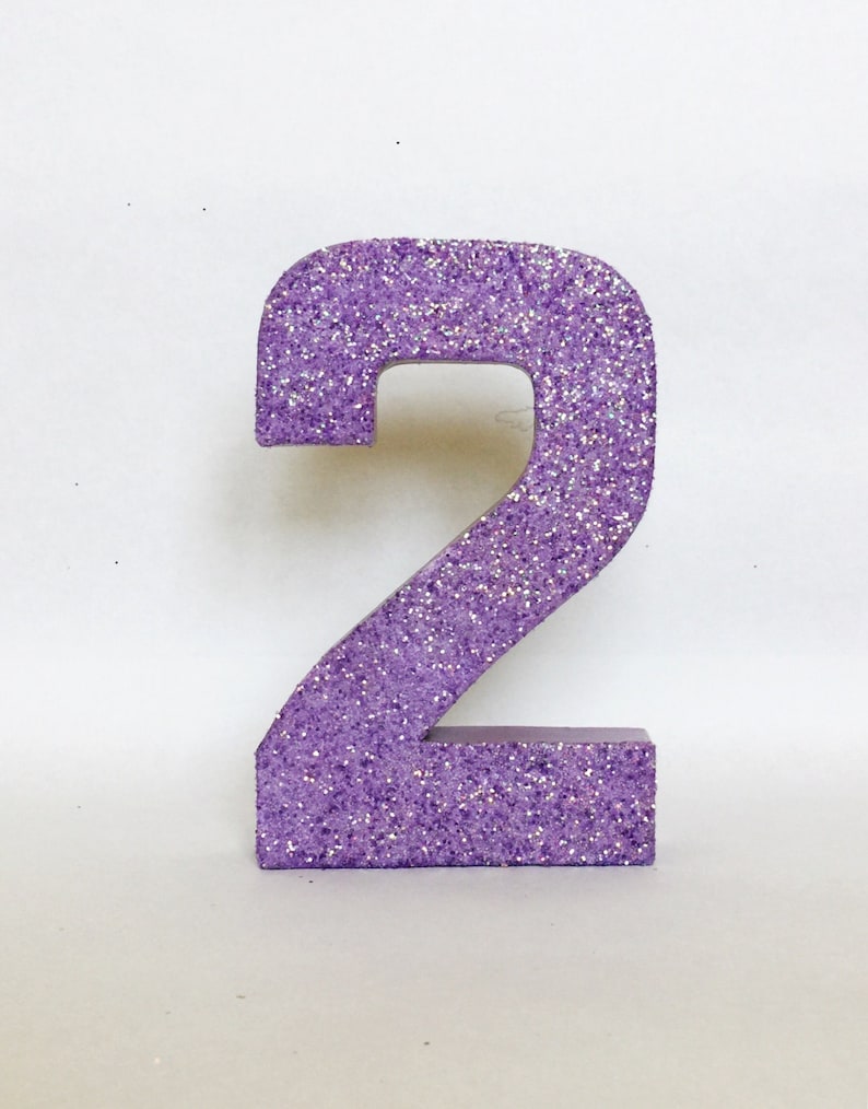 Purple Glitter Paper Mache Stand up Number birthday Party Etsy