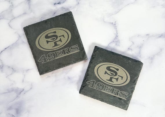 San Fransisco 49ers Engraved Slate Coasters-Fantasy FB Football League-NFL Fan-Man Cave-Boys-Present-Holiday Bday Gift-Home-Xmas-Niners Gang