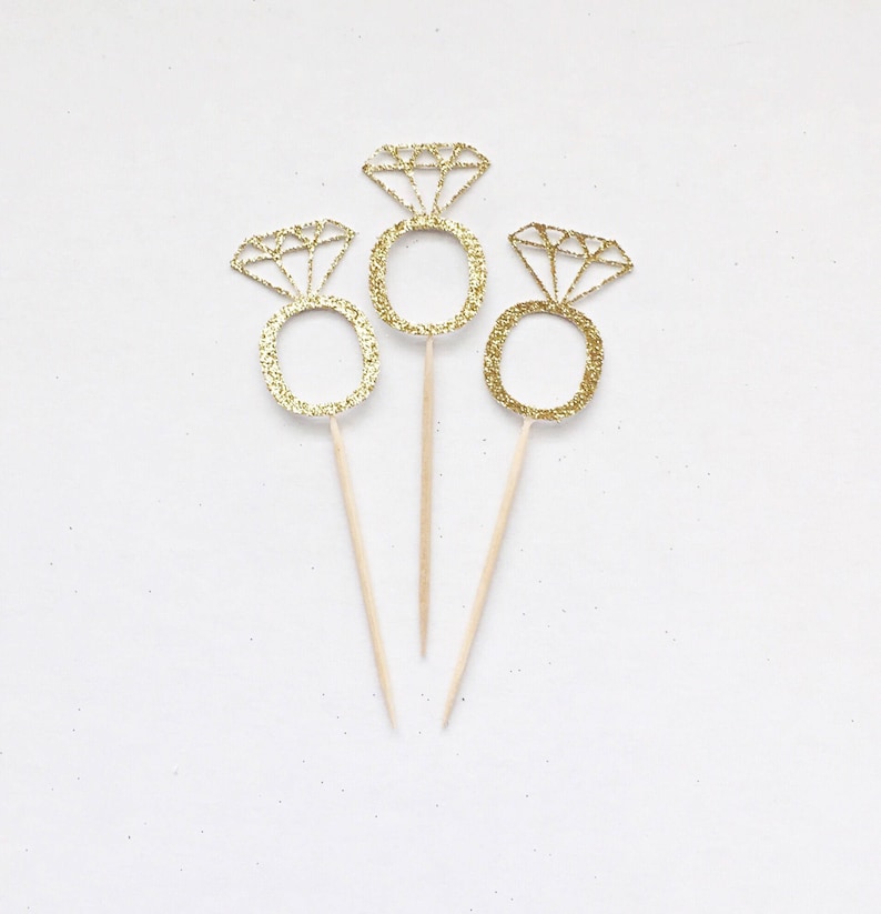 Engagement Diamond Ring Cupcake Toppersanniversary Etsy