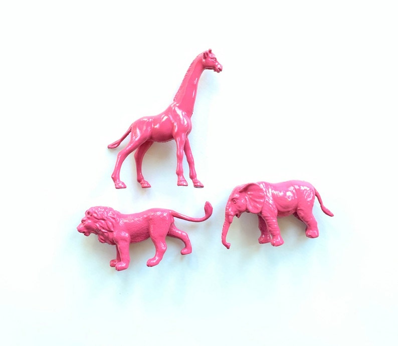 Gold Metallic Animals-Two Wild ONE-Safari Chic-Birthday-Wedding-Shower-Nursery Decor-Decorations-Baby-Party Favors-Cocktail Stirrers-Three Pink