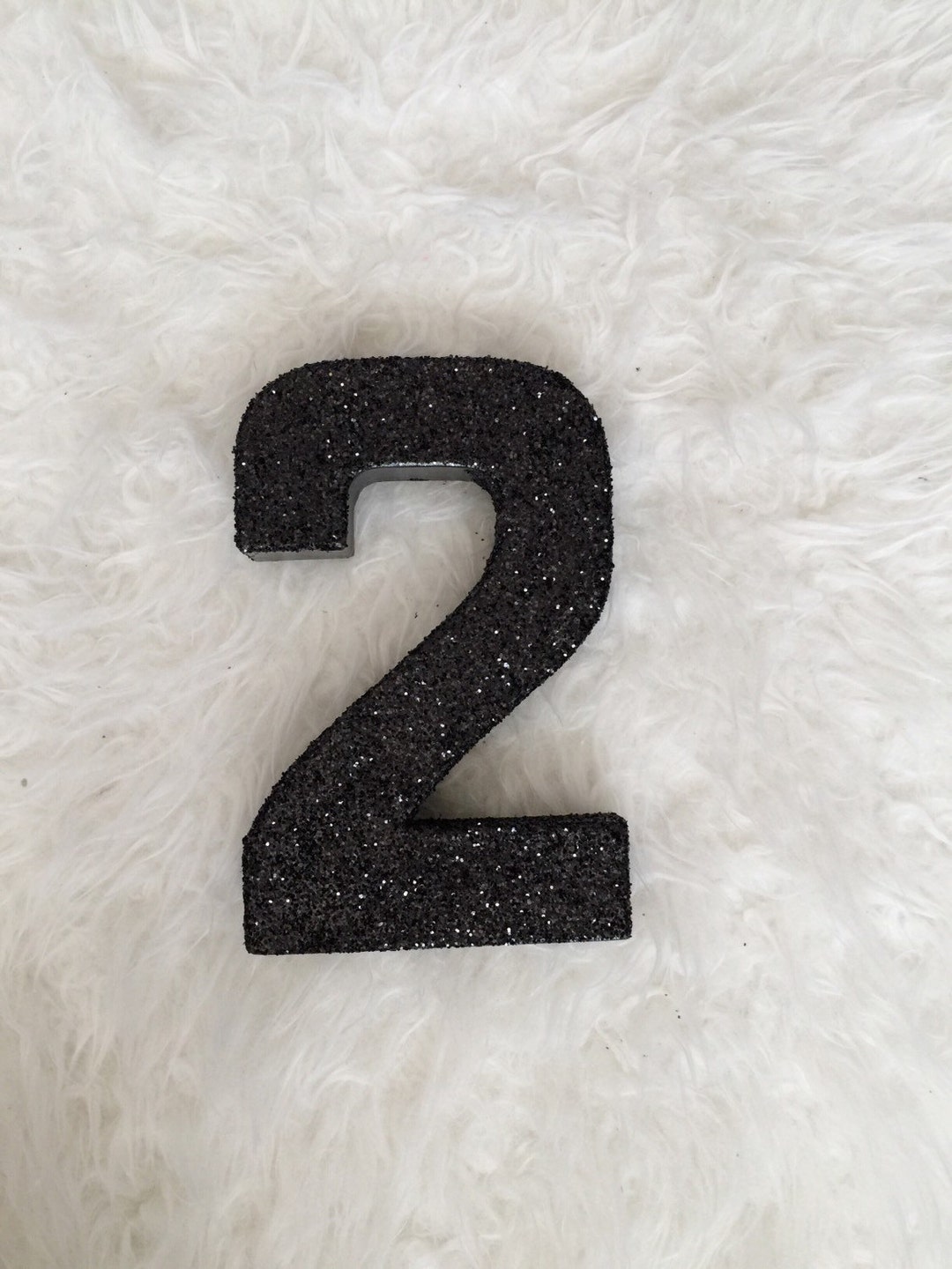 Black Glitter Paper Mache Stand up Numberbirthday Partywedding Table