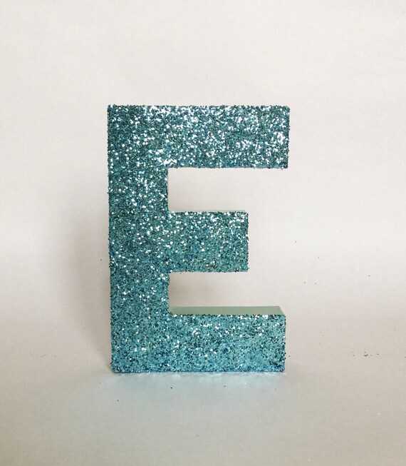 Blue Glitter Stand Up Letter Initial Monogram Etsy
