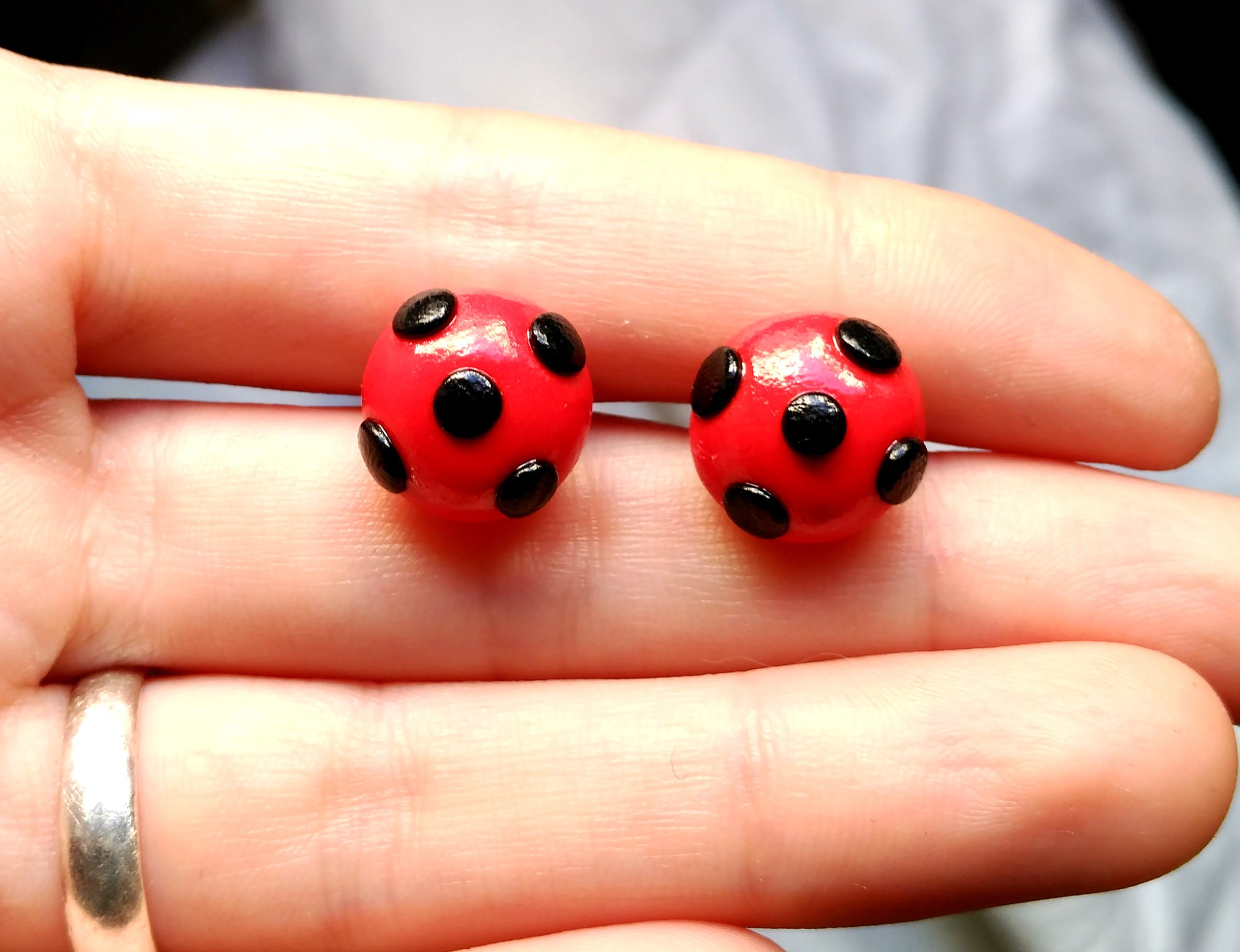 Earrings of ladybug Clearance