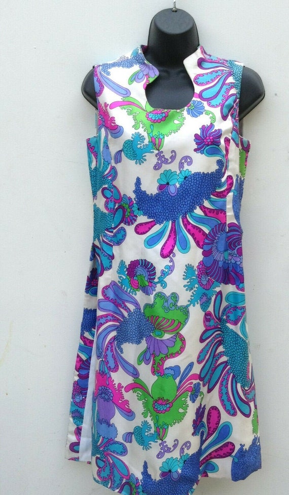 bh Wragge Silk 60s Vintage Tunic Top Sleeveless Mo